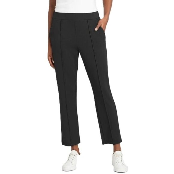 Banana Republic Pants - Banana Republic Scuba Knit Commuter Black Pant Pull On Stretch Ankle Crop LG